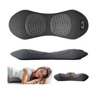 Smooth Spine Triple Fusion Back Massager, 3-in-1 Heat, Vibration & Traction Device for Sciatica, Herniated Disc & Lower Back Pain Relief | Ergonomic Lumbar Support for Chair & Bed(Black)