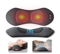 Smooth Spine Triple Fusion Back Massager, 3 in 1 Lumbar Support Pillow Massager for Sciatica, with Electric Heated, Vibration & Traction, for Lower Back Pain Relief and Spine Support (Black)(Black)