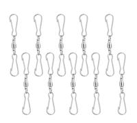 Smooth Spinning Dual Clip Swivels Wind Spinner, Hanging Hooks Stainless Steel for Spinning windsocks and Kites, Flower pots,Plants, Bird feeders, Solar Lights, Flags (10pcs)