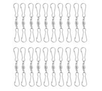 Smooth Spinning Dual Clip Swivels Wind Spinner, Hanging Hooks Stainless Steel for Spinning windsocks and Kites, Flower pots,Plants, Bird feeders, Solar Lights, Flags (20pcs)