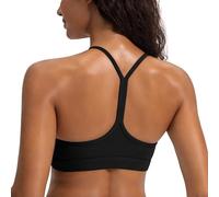 Smooth Sports Bras for Women Workout Tops Y-Back Padded Yoga Bra Basic Wireless Bra, Black, S