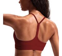 Smooth Sports Bras for Women Workout Tops Y-Back Padded Yoga Bra Basic Wireless Bra, Jester Red, M