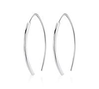 Smooth Stick Moon Hoop Earring For Women 925 Jewelry