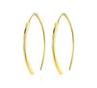 Smooth Stick Moon Hoop Earring For Women 925 Jewelry