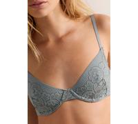 Smooth Talking Lace Demi Underwire Bra by Intimately at Free People in Odessa Grey, Size: 32 D - female