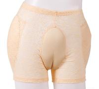 Smooth Touch Men Gaff Panties with Lace Front Panel Shaping Design for Crossdresser Transgender Underwear Choice (XL Nude)