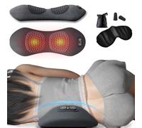 Smooth Triple Fusion Back Massager, 3 in 1 Back Massager with Traction Lifting and Vibration Massage and Heat Compress Against Pain for Neck Shoulder Backs, Sciatica Massager Pillow