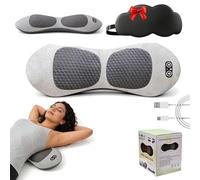 Smooth Triple Fusion Back Massager - 3-in-1 Traction, Adjustable Lumbar Support Pillow, Vibration y Heat Therapy for Pain Relief in Neck, Lower Back & Sciatica (White)