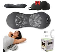 Smooth Triple Fusion Back Massager - 3-in-1 Traction, Adjustable Lumbar Support Pillow, Vibration y Heat Therapy for Pain Relief in Neck, Lower Back & Sciatica (Black)