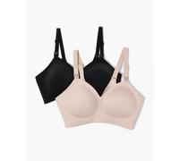 SMOOTH - Ultra Soft & Seamless Maternity Nursing Bra - Best Seller Color | Color: Beige+Black | Size: M | Quantity: Double