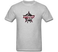 SMOOTH WILL Men's Professional Bull Riders PBR Logo Short Sleeve T-Shirts Grey XXL