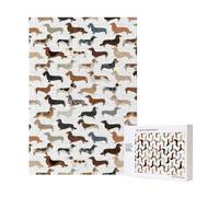 Smooth Wire Haired Long Haired Dachshunds Dogs Pets,300 Pieces Wooden Jigsaw Family Game Jigsaw Puzzles for Adults Teens