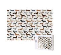 Smooth Wire Haired Long Haired Dachshunds Dogs Pets,300 Pieces Wooden Jigsaw Family Game Jigsaw Puzzles for Adults Teens Home Decor
