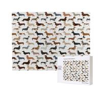 Smooth Wire Haired Long Haired Dachshunds Dogs Pets,500 Pieces Wooden Jigsaw Family Game Jigsaw Puzzles for Adults Teens Home Decor