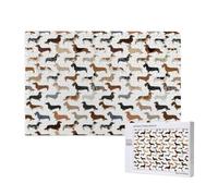 Smooth Wire Haired Long Haired Dachshunds Dogs Pets, Jigsaw Puzzles 1000 Pieces Wooden Jigsaw Toy Family Game Wall Decor for Adults Teens