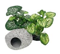 Smoothedo-Pets Aquarium Plants Fish Tank Decorations Betta Rest Soft Silk Leaf/Small Size Plastic Artificial Plant Goldfish Waterscape Fish Hides Snake Tank/Reptiles Plants (B-3pcs Set)