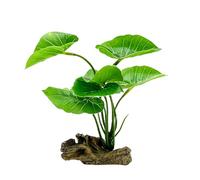 Smoothedo-Pets Fish Tank Decor Aquarium Decorations Ornaments Betta Leaf pad Hammock Plastic Artificial Plant Goldfish Fish Hides Small Tank/Reptiles Plants Driftwood (Green-Type-A)