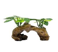 Smoothedo-Pets Fish Tank Decorations Aquarium Decor Ornaments Betta Silk Leaf pad Hammock Artifical Driftwood Cave Goldfish Bowl Accessories (Type-D)