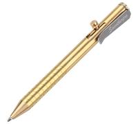 SMOOTHERPRO Ballpoint Pen Solid Brass Bolt Action Pen Compatible with Fisher Space SPR Refill for Tremor Parkinson Arthritic Business Office Signature Color Natural (FSR011)