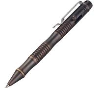 SMOOTHERPRO Ballpoint Pen Solid Brass Bolt Action Pen Heavy Duty for Tremor Parkinson Arthritic Hands Business Office Color Retro Black (BB202)