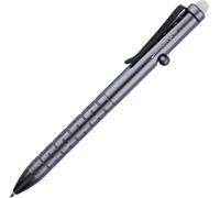 SMOOTHERPRO Erasable Bolt Action Pen Compatible with Pilot FriXion Refill | Friction Metal Pens, Personalized, Refillable, Stainless Steel Pocket Clip, Retractable, Smudge Free, for Office School, Grey