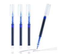 SMOOTHERPRO Gel Ink Pens | 0.5mm Fine Point Biro Rollerball Pens Set | Quick-Drying Gel Pens for Writing & Drawing Stationery Home School Office (CGP003BL) | Blue | 3 Pcs