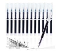 SMOOTHERPRO Gel Ink Pens | 0.5mm Fine Point Biro Rollerball Pens Set | Quick-Drying Gel Pens for Writing & Drawing Stationery Home School Office (CGP012BK) | Black | 12 Pcs