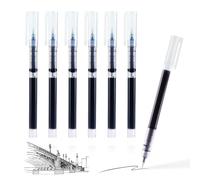 SMOOTHERPRO Gel Ink Pens | 0.5mm Fine Point Biro Rollerball Pens Set | Quick-Drying Gel Pens for Writing & Drawing Stationery Home School Office (CGP006BK) | Black | 6 Pcs