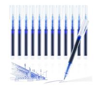 SMOOTHERPRO Gel Ink Pens | 0.5mm Fine Point Biro Rollerball Pens Set | Quick-Drying Gel Pens for Writing & Drawing Stationery Home School Office (CGP012BL) | Blue | 12 Pcs