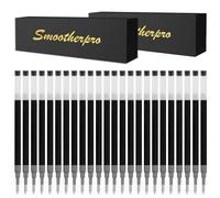 SMOOTHERPRO Gel Ink Refills Compatible with Pilot G2, Black Ink, 24 Pcs
