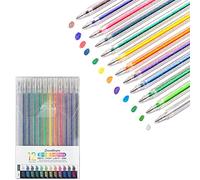 SMOOTHERPRO Metallic Gel Pens | Set of 12 | Glitter Colored Pen | for Coloring Books Cards Journaling Crafting Drawing Writing (SC623-12) | 1.0mm Tip | 12 Colors