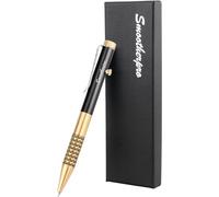 SMOOTHERPRO Solid Brass Ballpoint Pen Compatible with Pentel Refill Black | Bolt Action Pen, Refillable, Ergonomic, for EDC, Pocket, Signature, Office, School, Business, Daily Writing