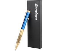 SMOOTHERPRO Solid Brass Ballpoint Pen Compatible with Pentel Refill Blue | Bolt Action Pen, Refillable, Ergonomic, for EDC, Pocket, Signature, Office, School, Business, Daily Writing