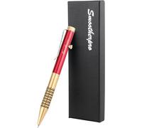 SMOOTHERPRO Solid Brass Ballpoint Pen Compatible with Pentel Refill Red | Bolt Action Pen, Refillable, Ergonomic, for EDC, Pocket, Signature, Office, School, Business, Daily Writing