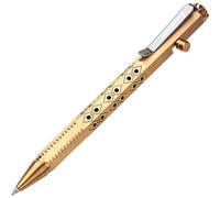 SMOOTHERPRO Solid Brass Bolt Action Pen Ballpoint Pen Compatible with G2 Refill Stainless Steel Clip for Pocket Business EDC Signature Color Natural(PT635)
