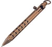 SMOOTHERPRO Solid Brass Bolt Action Pen | Metal Ballpoint Pen with Extra Refill | Hexagonal Lightweight | Design for Professional-Grade Writing & Daily Carry (SE302)| Brass | Retro Black