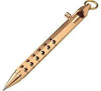 SMOOTHERPRO Solid Brass Bolt Action Pen | Metal Ballpoint Pen with Extra Refill | Hexagonal Lightweight | Design for Professional-Grade Writing & Daily Carry (SE301)| Brass | Natural