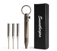 SMOOTHERPRO Solid Brass Bolt Action Pen | Mini Keychain EDC Pocket Pen with 3 Refills Backup | Compact Everyday Carry Fidget Writing Tool for Signature Writing | Color Bronze (BR643)