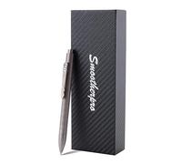 SMOOTHERPRO Titanium Retractable Pen | Ballpoint Pen | Compatible with Parker Refill | Lightweight with pen clip for School Business Office EDC | Color Grey (DTP02)