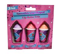 Smoothie Cup Shaped Lip Balm Trio Set with Blueberry, Watermelon, Peach Flavours 3 Pack (3x3.8g)