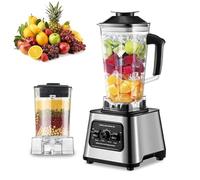 Smoothie Maker, Commercial Blender 6000W - 2-in-1 Smoothie Maker with 9 Speed Settings, Self-Cleaning and Ice Crushing Functions, Suitable for Making Smoothies, Nuts, Fruits, etc.
