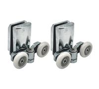 SmoothLY 2 x Twin Bottom Zinc Alloy Shower Door Rollers/Runners/Wheels 23mm Wheel