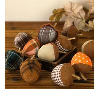 SmoothNovelty 12 Pcs Fall Felt Acorn Ornaments Decor Thanksgiving 3D Fabric Natural Acorn Hanging Ornament for DIY Craft Autumn Thanksgiving Festival Christmas Tree Home Kitchen Table Decor, 3.15 Inch