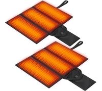 SmoothNovelty 2 Pack Heated Stadium Hunting Seat Cushion, 3 Mode Portable Camping Heated Stadium Seat for Bleachers, USB Foldable Warm Heating Chair Pads, Indoor, Outdoor, No Power Bank(18 x14 Inch)