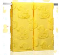 SmoothNovelty 2 Pcs Ducky Hand Towels for Bathroom Yellow Duck Hand Towels Absorbent Decorative Jacquard Weave Bath Decor Cute Bathroom Decor Gift, Cotton, 13.7 x 29.5 Inch