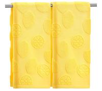 SmoothNovelty 2 Pcs Lemon Hand Towels for Bathroom 100% Cotton Jacquard Weave Bath Towel Set Soft Absorbent Dish Washcloth for Bathroom Kitchen Tropical Theme Gifts 13.8 x 29.5 Inch (Lemon Yellow)