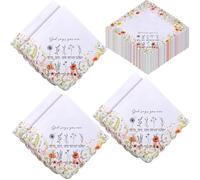 SmoothNovelty 24 Pcs Christian Spiritual Handkerchiefs Bible Verse Hankies Soft Pocket Handkerchiefs Inspirational, As Picture Shown, about 11.02 X 11.02 inches