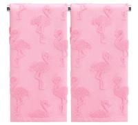 SmoothNovelty 2pcs Flamingo Hand Towels for Bathroom 100% Cotton Jacquard Weave Bath Towel Set Absorbent Dish Washcloth for Bathroom Kitchen Tropical Summer Theme Gifts 13.8 x 29.5 Inch (Rose Pink)