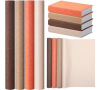 SmoothNovelty 4 Pcs Book Cloth Bookcover Fabric Surface with Paper Backed Book Binding Cloth Fabric Book Cover for Scrapbooking Album DIY Craft Supplies Home, 4 Colors(Earth Color,40 x 16 Inches)