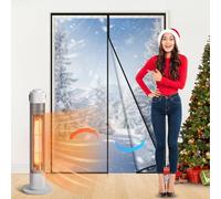 SmoothNovelty Clear Magnetic Thermal Insulated Door Curtain Transparent Magnet Patio Door Cover Auto Closer Keep Warm in Winter Windproof Insulated Self Sealing for Room Home Kitchen(32 x 80 Inch)